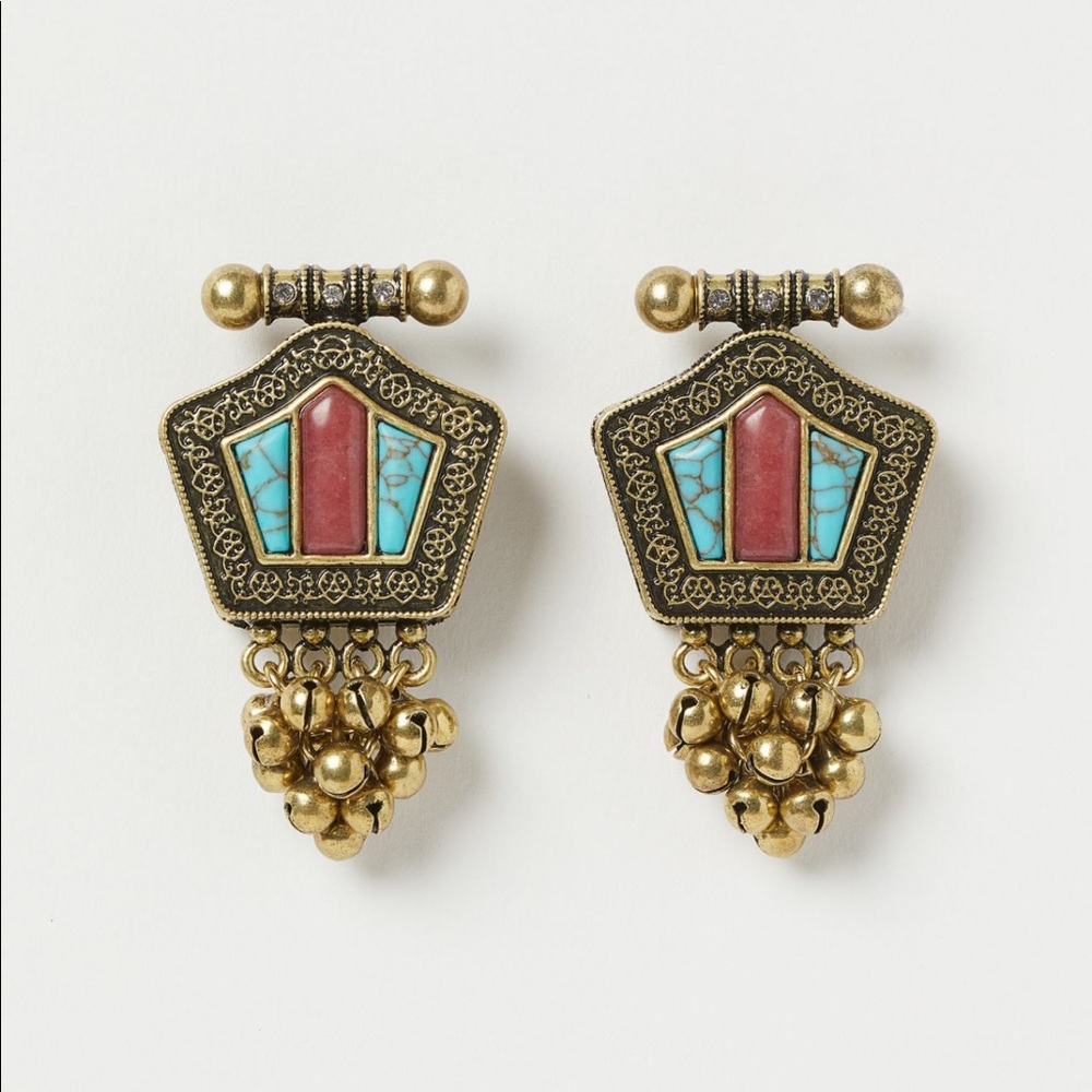 H&M SABYASACHI LARGE BELL DECORATED EARRINGS